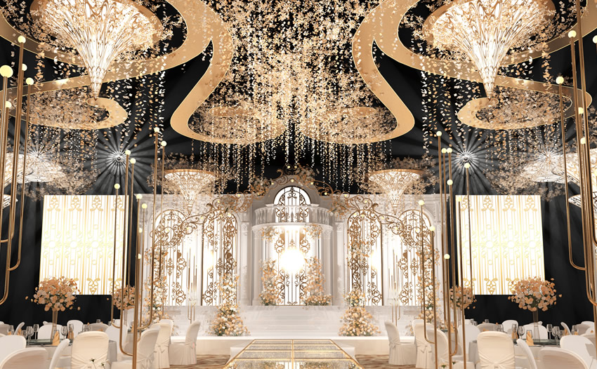 峨眉山花木兰喜事汇金色大厅效果展示